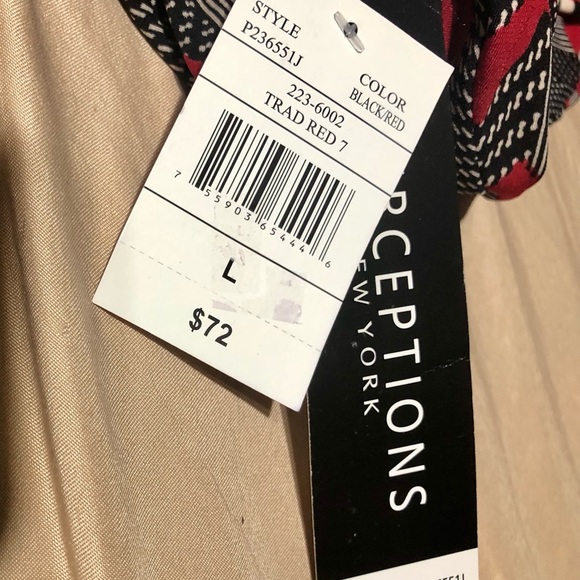 Perceptions Chevron Pattern Dress with Red Jacket size L - Picture 7 of 8